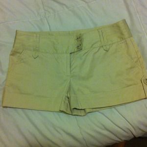 Tan high waste shorts