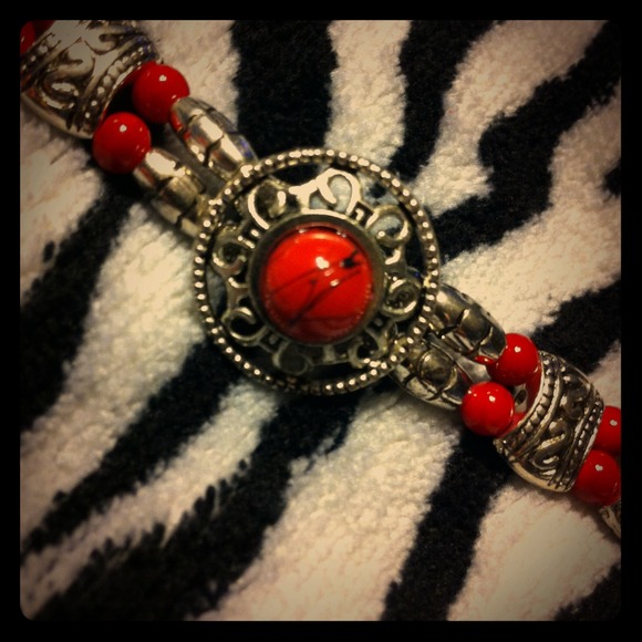 Sale! Red & Silver Bracelet