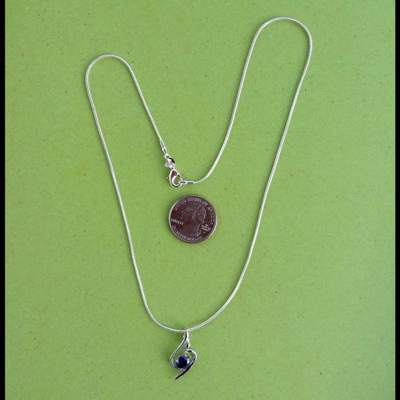 ⭐925 Sterling Silver Brilliant Purple Necklace⭐ - Picture 2 of 2