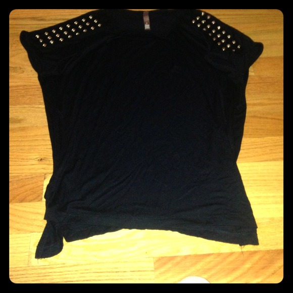 Black sleeve studded blouse