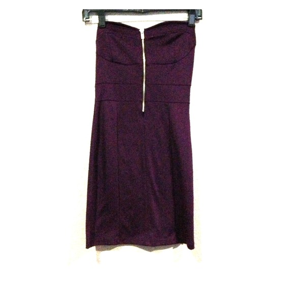Strapless purple dress