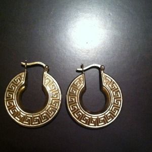 10 K gold Greek Key earrings.