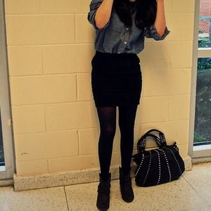 Black Knit Skirt and Black Tank Bundle