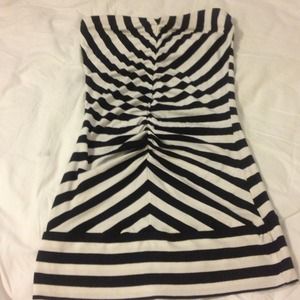 Black and white strips halter top