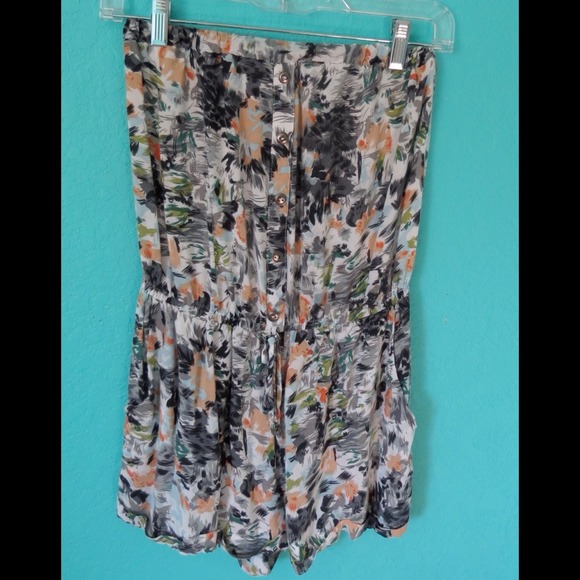 Multicolored Strapless Romper