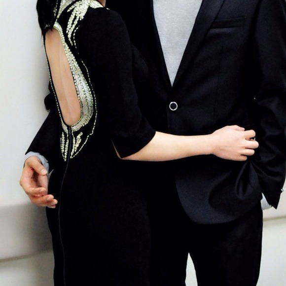 Urban Outfitters Black Gold Embellished  Dress