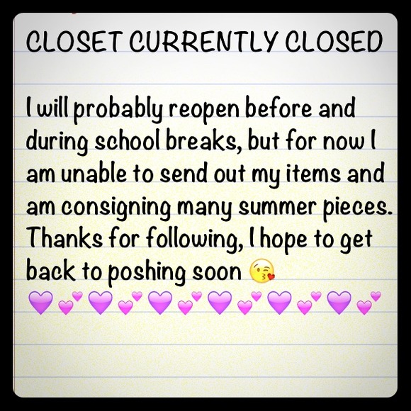 All Closet Items Currently Unavailable