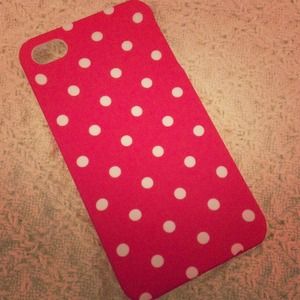 NWOT Red and White polka dot iPhone 4S case