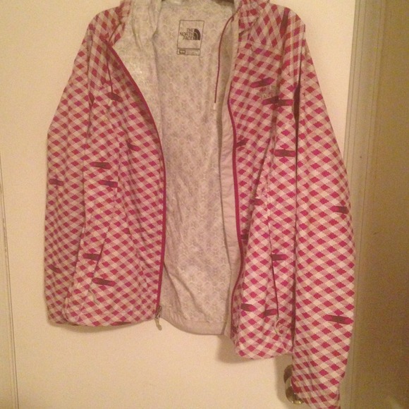 The North Face plaid rain jacket