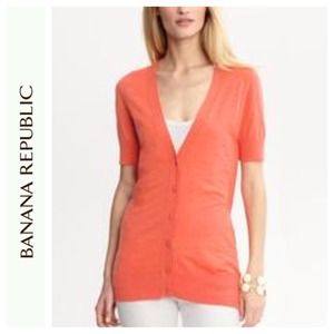 Banana Republic cardigan. Coral/Orange.