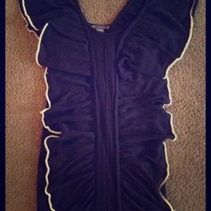 Navy blue and gold Armani exchange fitted dress.