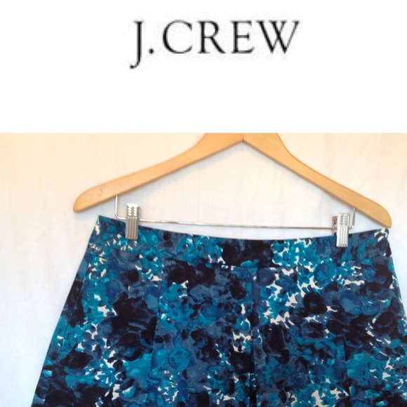 🔴SOLS🔴 J. CREW Dark Blue Turquoise Floral Skirt