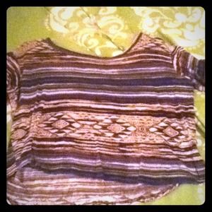 Striped/ Mexican print shirt