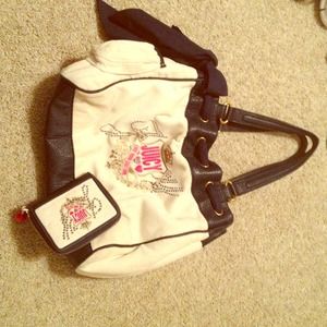 Navy blue and white juicy couture bag and wallet!