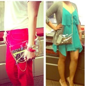 Custom Made Clear Crossbody Clutch Removable Strap