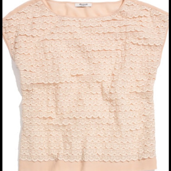 Madewell tiered lace top xs.