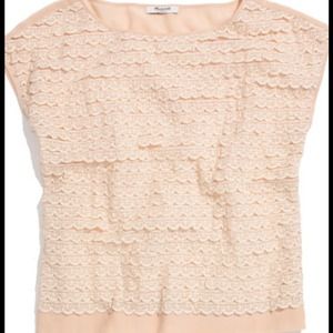 Madewell tiered lace top xs.