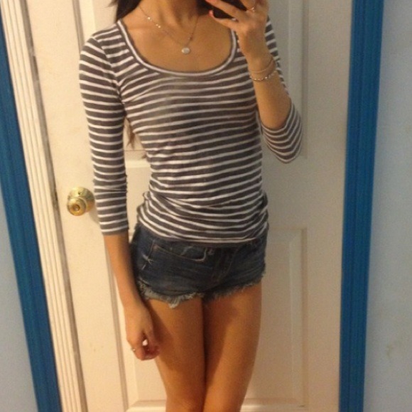 J CREW 3/4 sleeve top w/ zipper back detail - Picture 1 of 3