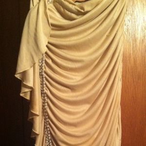 Gold short dress. W detailing