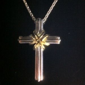 Tiffany Sterling 16" Chain and Crucifix Pendant