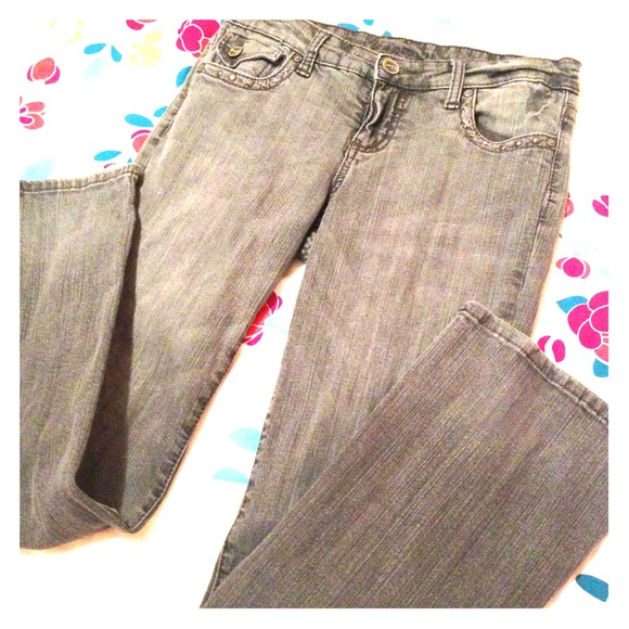 Petite length stone colored denim