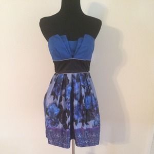 Blue floral dress, size 1