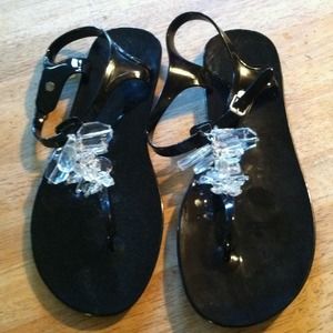 Black jelly sandals on HOLD for sunshine kettle