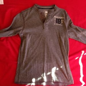 Abercrombie Henley Boys (size large) Dark Gray