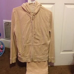 Cream velour lounge suit