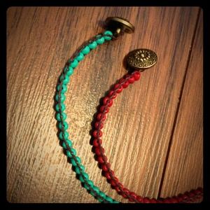 Turquoise and Red Bracelets