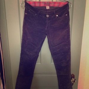 Charcoal gray skinny corduroys