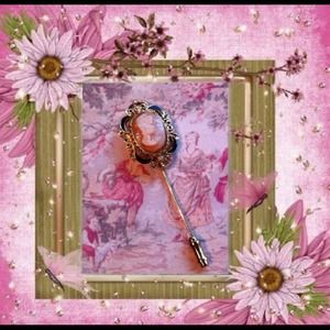 Host Pick2xVintage Cameo straightpin glass/stone