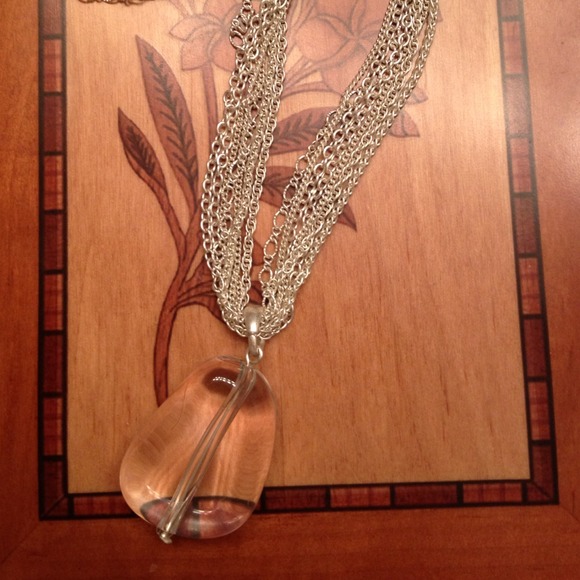 Clear pendant on multiple chain