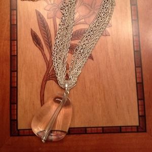 Clear pendant on multiple chain