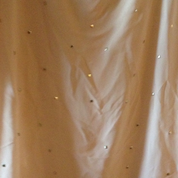 Lisa's Sand chiffon blouse with Gold Accents - Picture 4 of 4