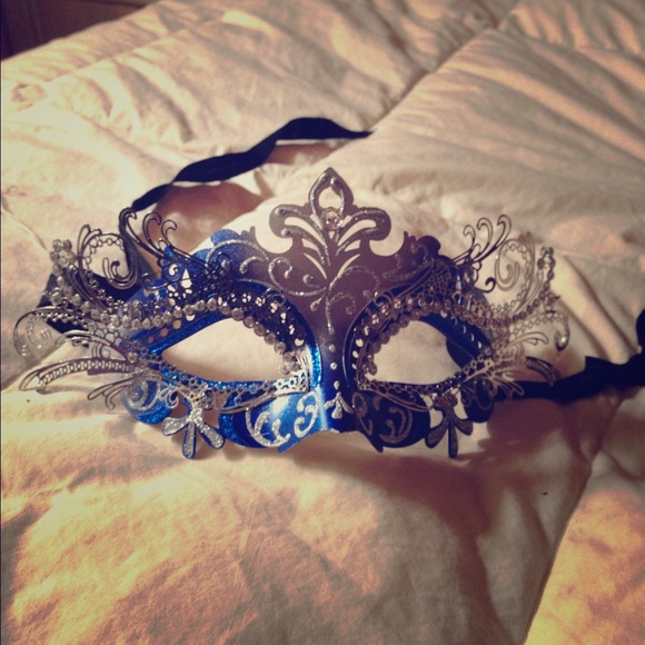 Royal blue and silver Masquerade mask