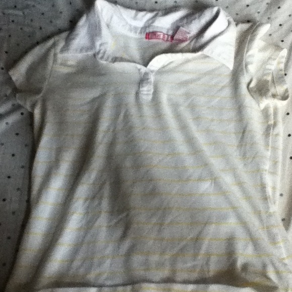 White and yellow striped shirt :)