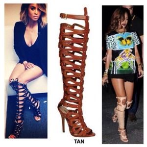 Get the celeb look! Ladies tan gladiator heels!!