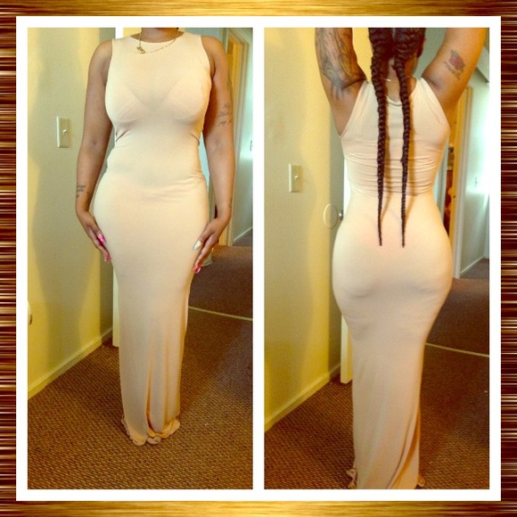 Nude maxi dress