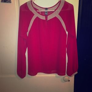 Sheer red shirt