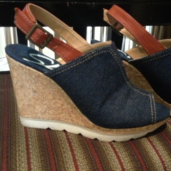 Sketchers Denim Cork Wedges SOLD IN BUNDLE