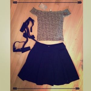 Lucca Couture Smocked Cropped Top