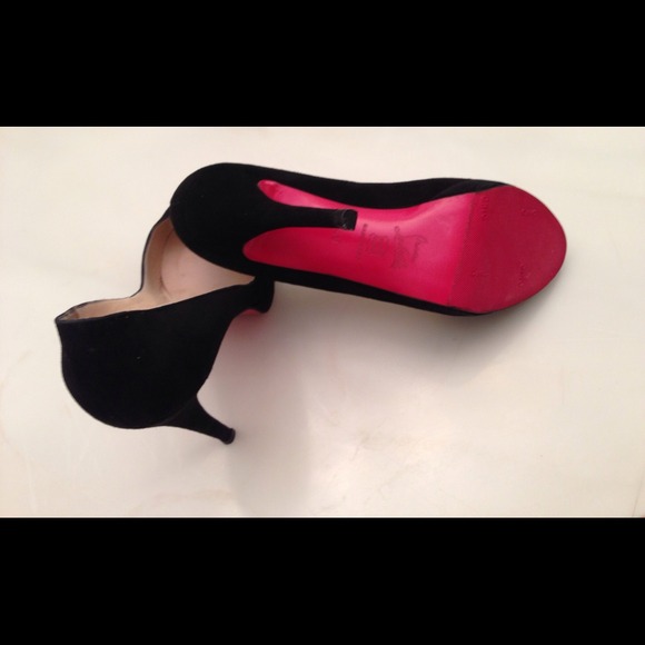 Authentic black suede peep toe christian louboutin - Picture 3 of 4