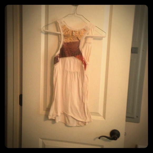 Womens cute top with sequence back