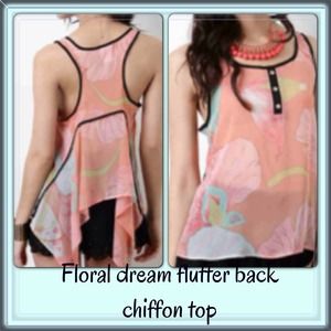 ☀️SUMMER SALE☀️Chiffon flutter back floral top