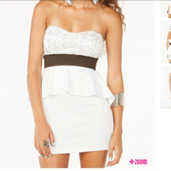 White tube peplum dress