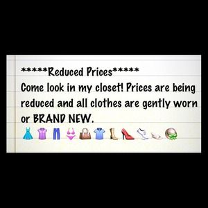 All clothes/accessories reduced.