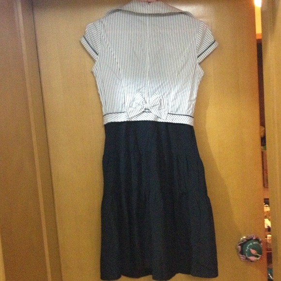 Final ♥️ white black casual bowknot dress - Picture 3 of 4