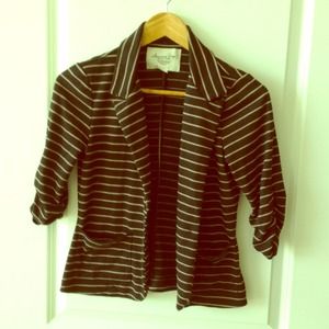 Knit stripe blazer