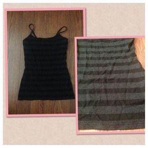 Black/Dark Gray Spaghetti Strap